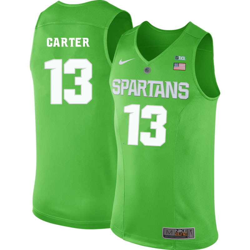 Men Michigan State Spartans #13 Ben Carter NCAA Nike Authentic Green College Stitched Basketball Jersey IW41U18VY